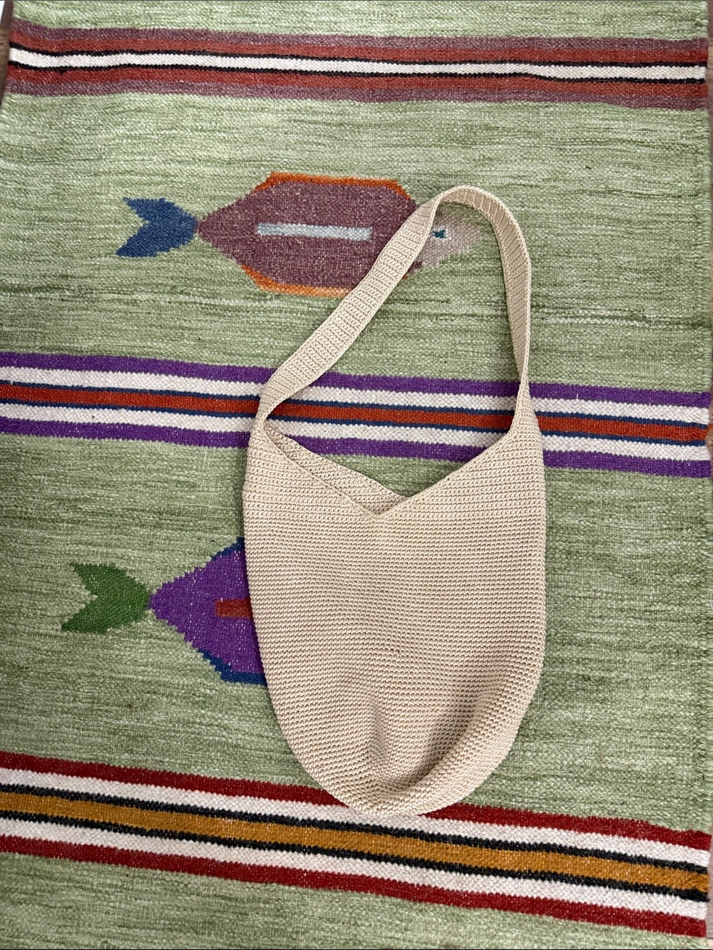 The Sak Crochet Shoulder Bag in Beige